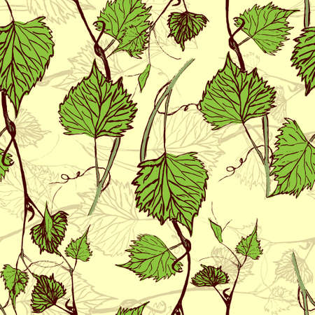 Seamless Wallpaper. Grapevine seamless patternのイラスト素材