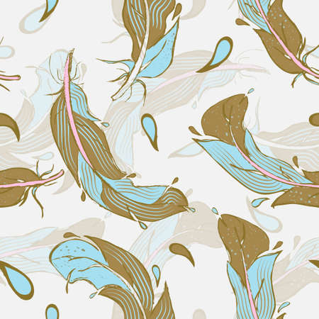 Feather seamless patternのイラスト素材