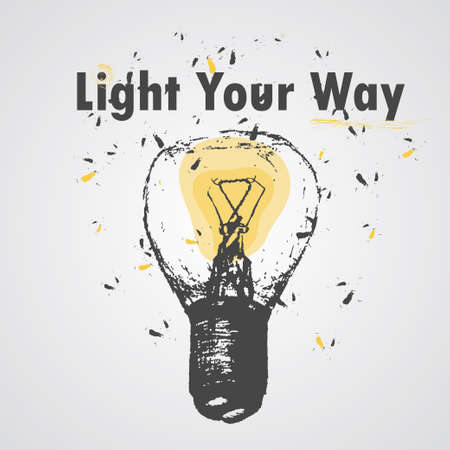 hand drawn bulb icon. Grundge bulb. Sketch bulbのイラスト素材