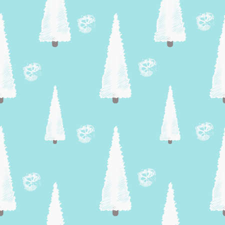 seamless pattern. New Year holidays. Christmas treeのイラスト素材