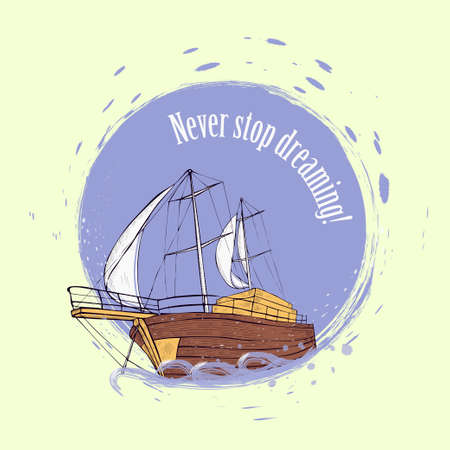 Sailing yacht.のイラスト素材