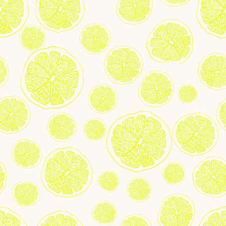 Vector Seamless pattern with lemons. Abstract seamless pattern with cartoon lemons. Creative repeated backdrop. background for fashion textile, wrapping paper Vector clip art.のイラスト素材