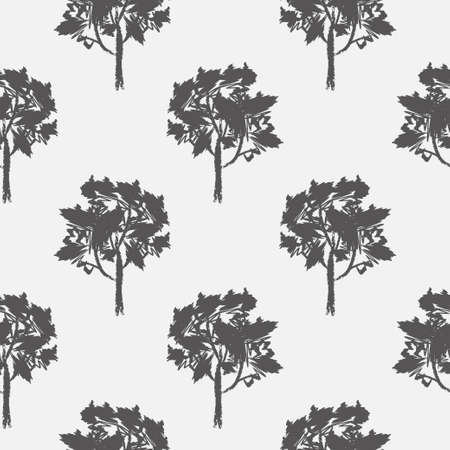 Seamless pattern of decorative ornamental stylized endless trees.のイラスト素材