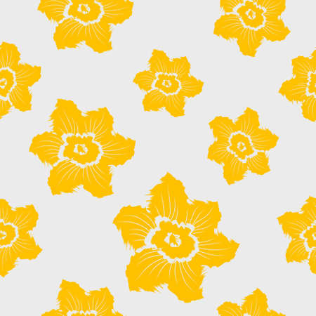 Narcissus daffodils seamless spring floral pattern.のイラスト素材