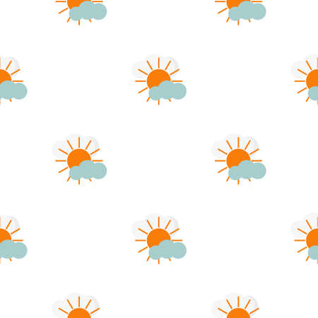Cute seamless pattern with sun and cloudsのイラスト素材
