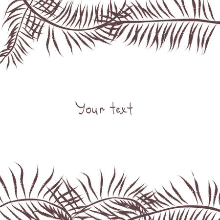 Greeting card design on palm leaves background.のイラスト素材