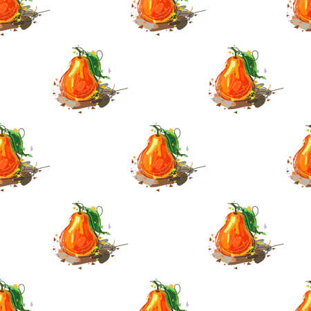 Pear seamless pattern. Vector illustration