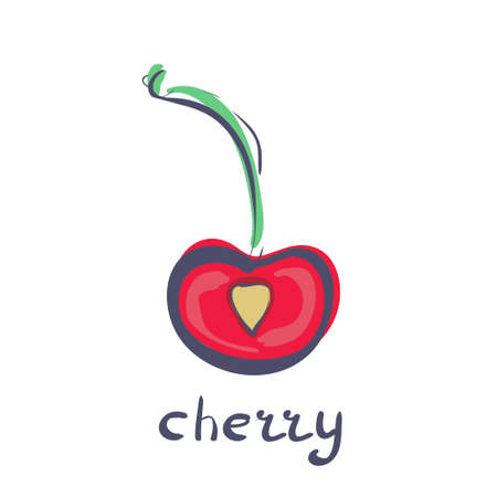 Cherry icon vector, filled flat sign, solid colorful pictogram isolated on whiteのイラスト素材