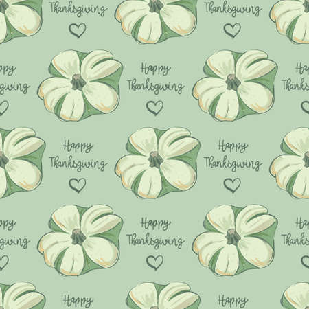 Pumkin seamless pattern. Happy Thanksgiving Day seamless pattern. Hand drawn pumkinのイラスト素材