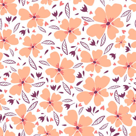 Floral seamless pattern. Little flowers. Seamless pattern with cute flowers. Delicate textureのイラスト素材
