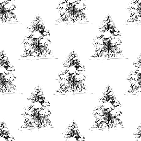 Christmas tree seamless pattern. Spruce seamless textureのイラスト素材