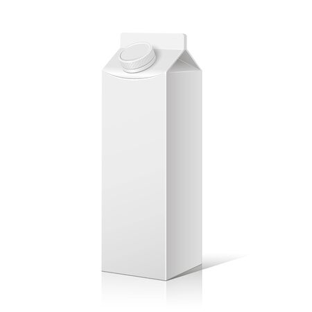 A box of milk on a white, isolated background. Pattern, package. Vector eps10.のイラスト素材
