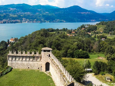 view of Lake Maggiore borromee italiaのeditorial素材