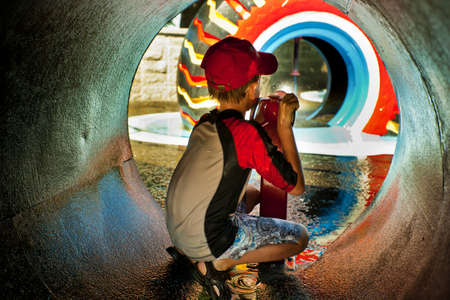Boy At A Water Parkの写真素材