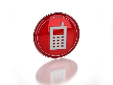 3D disabled mobile telephone icon on white backgroundの写真素材