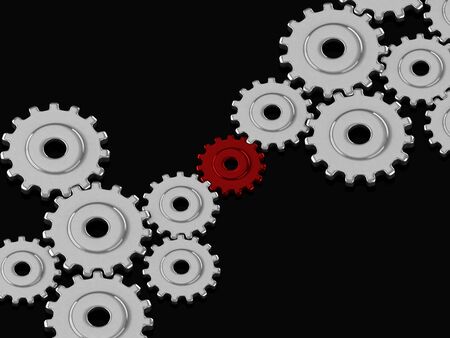 3d pinions isolated on blackの写真素材