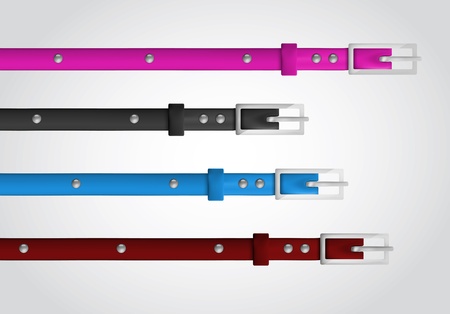 Slim leather belts setのイラスト素材