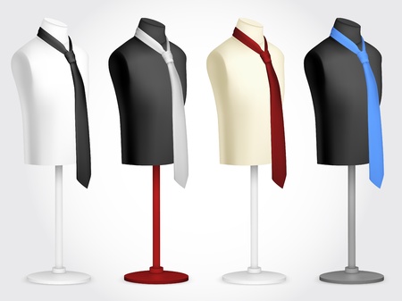 Necktie on mannequin template のイラスト素材
