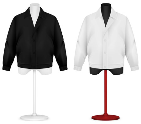 Plain long sleeve jacket on mannequin torso template.のイラスト素材