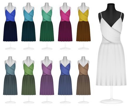 Classic women's plain dress templateのイラスト素材