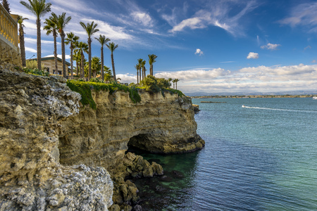 Day shot of Siracusa coast in a sunny dayのeditorial素材