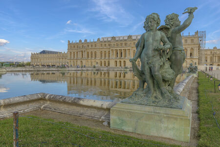 versailles Chateau fountain view near Paris, Franceのeditorial素材