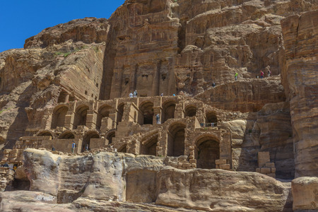 Ancient city, capital of the Nabataean kingdom - city of Petra in Jordanの写真素材