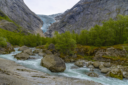 Briksdal glacier in Norway- amazing natureの写真素材