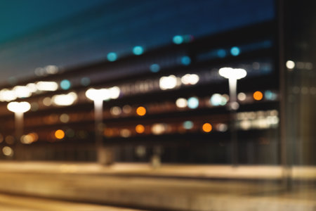 Defocused background of city lights at night.の写真素材