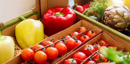 Closeup fresh organic vegetables. Farm-to-table.