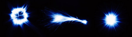 Abstract image of a lightning bolt against a black background. Lighting effect.の素材