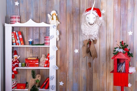 Christmas festive decorations, Christmas home room. children's room, new yearの写真素材