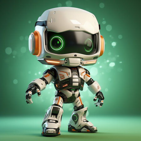 cute cartoon robot android, ai generatedの素材