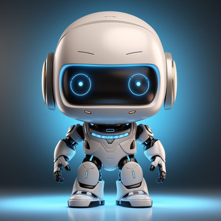 cute cartoon robot android, ai generatedの素材