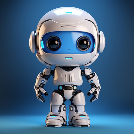 cute cartoon robot android, ai generatedの素材