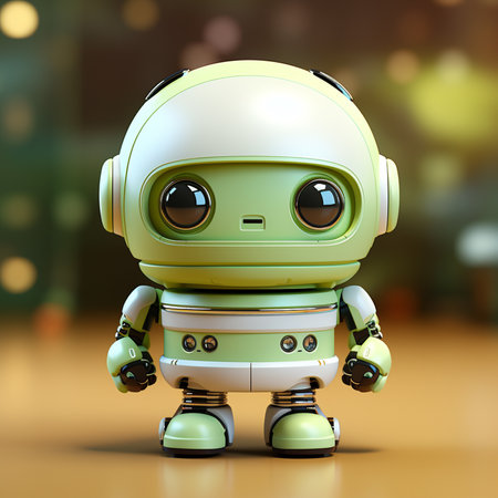 cute cartoon robot android, ai generatedの素材