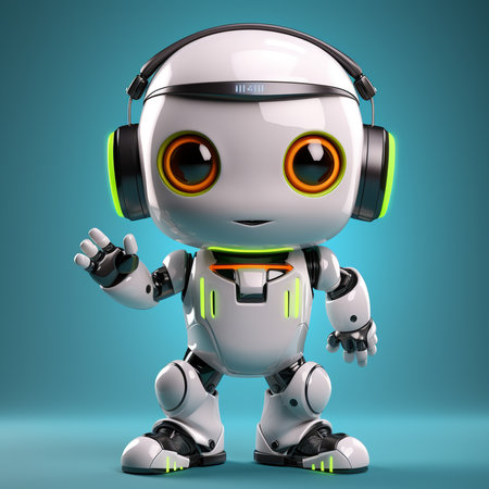 cute cartoon robot android, ai generatedの素材