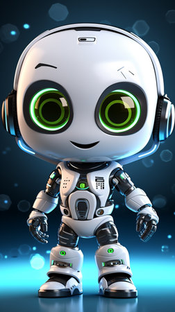 cute cartoon robot android, ai generatedの素材