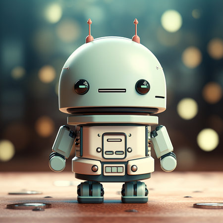 cute cartoon robot android, ai generatedの素材