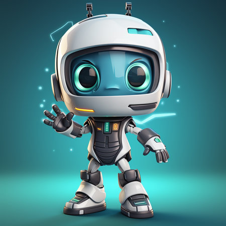 cute cartoon robot android, ai generatedの素材