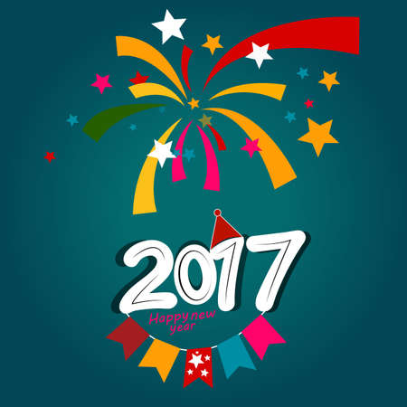 happy new year 2017のイラスト素材
