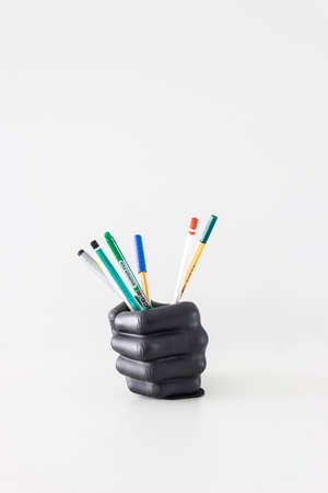 Isolated Black Hand Pen Caseの写真素材