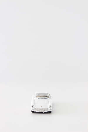 Isolated White American Classic Car Modelの写真素材