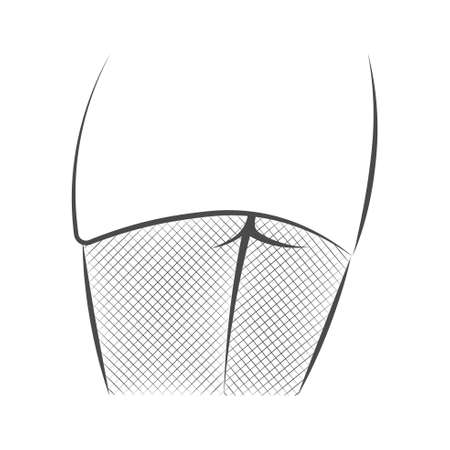 Female ass in pantyhose.Sexy concept.Minimalism.Vector monochrome illustration.Flat style.のイラスト素材