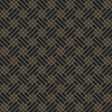 Seamless geometric pattern.Background with golden diagonal elements.An endlessly repeating texture of diagonal lines and dots. Surface for wrapping paper, shirts, cloths.Vector illustration in a linear style.のイラスト素材