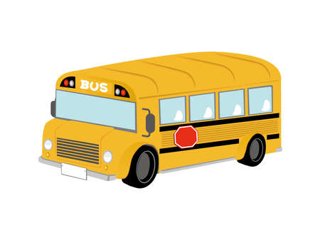 Yellow bus illustration.
