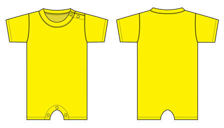 Baby rompers illustration (yellow)のイラスト素材