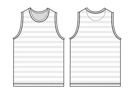 Tank top, sleeveless shirt illustration / border.のイラスト素材