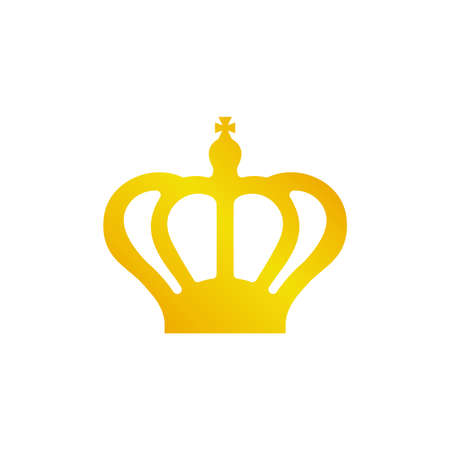 Gold crown icon on white background, vector illustration.のイラスト素材
