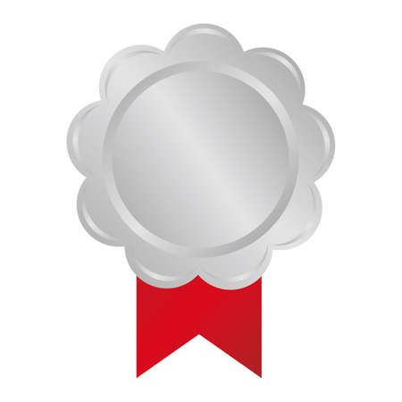 Silver medal icon illustratin (flower shape)のイラスト素材